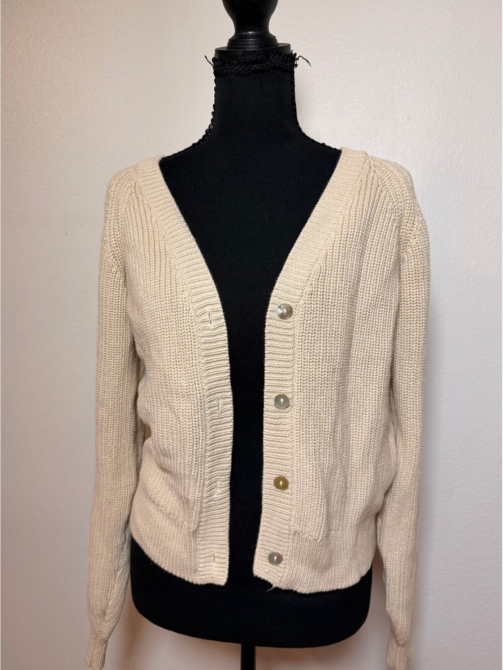 Molo Cream Knit Button Front Cardigan 158/164 Cozy